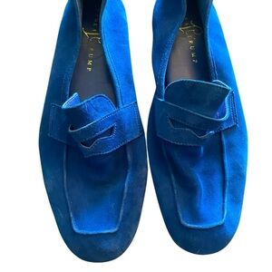 Ivanka Trump Blue Suede Loafers Elegant Flats